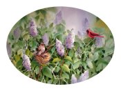 The lilacs and the cardinals - Giclée Print